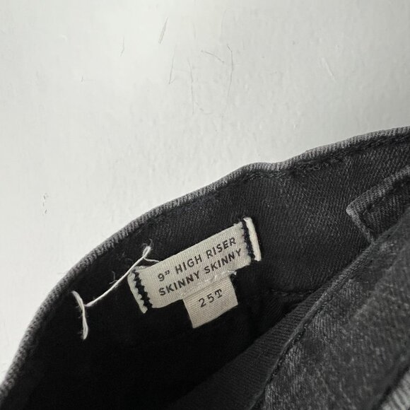 Madewell Tall 9" High-Riser Skinny Skinny Jeans in Black Frost Size 25 T T704 - Picture 10 of 11